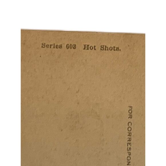 Antique 1910s Ephemera Postcard Humorous Series 603 Hot Shots Unposted See Pics - Picture 3 of 4